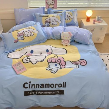 KT貓全棉純棉四件套床單被套兒童學生床上卡通可愛女孩宿舍三件套