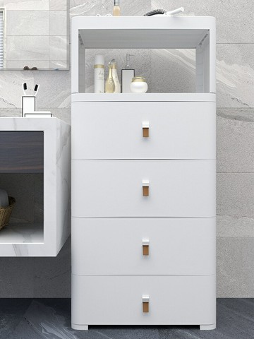 免運 收納箱 簡易收納柜抽屜式塑料小床頭柜臥室客廳辦公桌下置物架五斗柜