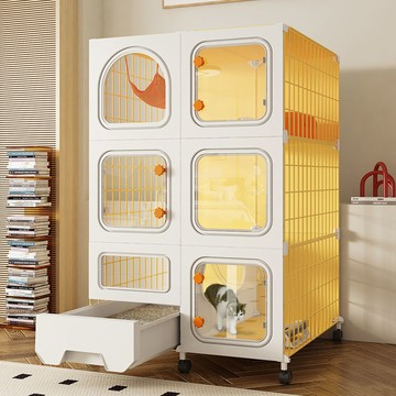 貓籠別墅帶廁所一體式家用室內大空間特大號雙層貓屋貓咪籠子貓櫃