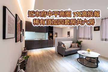 桃園近市府~中平商圈7%高投報四套房+頂加共六｜桃園市桃園區壽星街