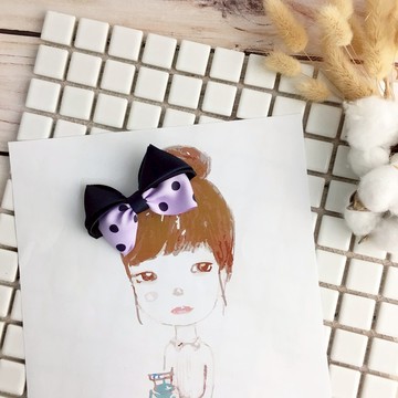 W&C手作 || 小小甜心|| 藤紫+深紫 髮夾