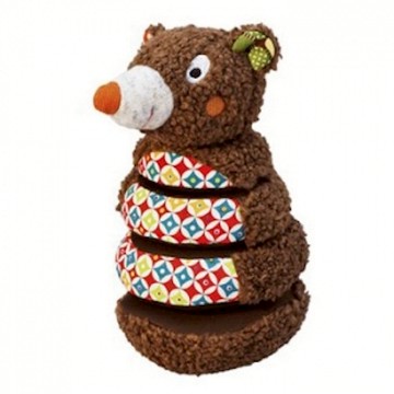 【法國ebulobo】熊抱抱甜甜圈疊疊樂/甜甜圈造型，訓練寶寶拿握能力!