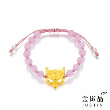 金緻品 黃金綁繩手鍊 桃花狐狸 0.37錢