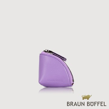 【福利商品】展示商品出清 BRAUN BUFFEL 芙洛拉 拉鍊零錢包-藍花楹色/BF804-160-JAC