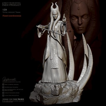 76mm 1/24 ZBBOY監制 星球女劍士 樹脂手辦 女兵人 白模 TD-3019