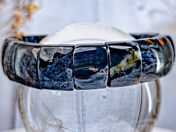 【納米比亞風暴彼得】高品深藍火彩彼得石 水晶手排手串 一物一拍