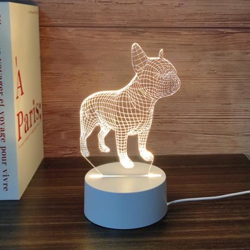 【All Splendid】魔幻壓克力小夜燈 法國鬥牛犬 小夜燈 床頭燈 壓克力 LED/單色/7彩底座可選