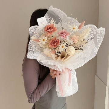 微醺蕾絲 中型永生玫瑰花束(M)