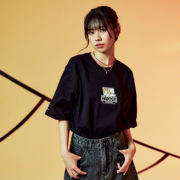 CACO-研磨貓咪BOX短T-男女共穿【J1HA008】