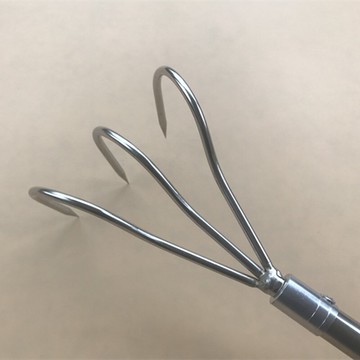 8MM螺口不銹鋼3爪搭鉤 可拆U型金屬水草鉤子 4米5米6米伸縮取物勾