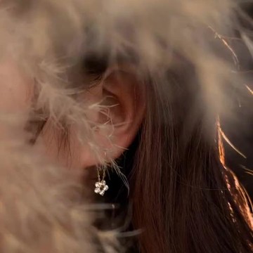 【Emi艾迷】韓系澄靜花園茉莉垂墜925銀針環繞耳環