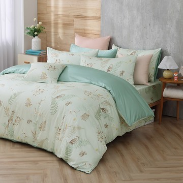 鴻宇 HongYew - 雙人兩用被套 300織美國棉 精梳棉-狐狸艾莉森-綠