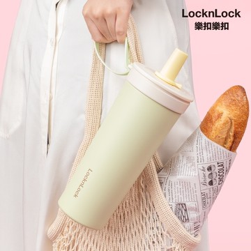 樂扣樂扣嚼對FUN飲不鏽鋼吸管杯/720ml/抹茶奶霜