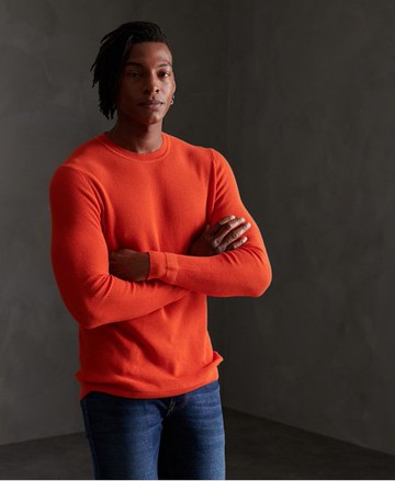 Superdry Men's Men's Edit Supima Cotton Jumper Red / Apple Red - Size: Xxl