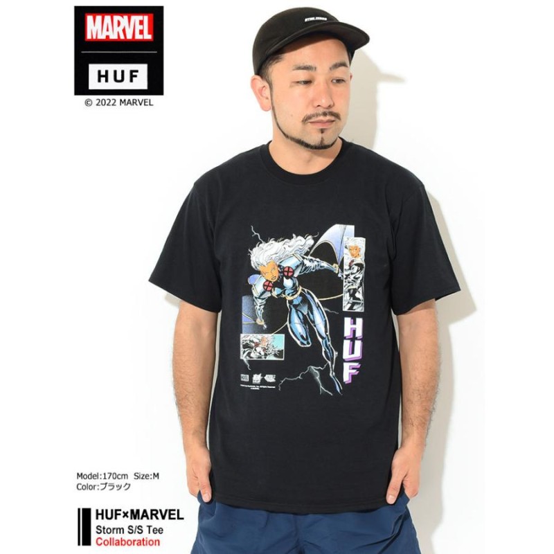 ★国内在庫/即発可*HUF×MARVEL*STORMプリントTシャツ★ ハフ Tシャツ 半袖 HUF メンズ マーベル ストーム コラボ ( HUF