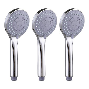 一鍵止水五檔小圓蓮蓬頭 - ABS材質 尺寸25cm x 9cm x 2cm 3入  銀色  1組