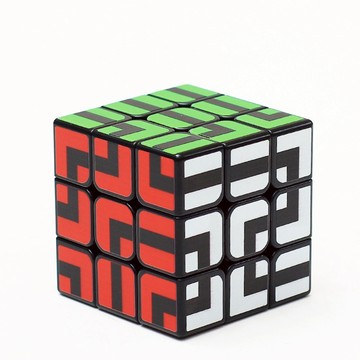 【小小店舖】迷宮三階魔方 Z-CUBE 特殊圖案 迷宮 迷宮魔方 3階 黑底六色  魔術方塊 魔方