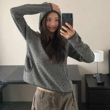 正韓女上衣 星星連帽長袖T恤FOM1105-創翊韓都