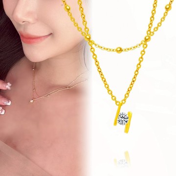 【TLH】黃金墜項鍊 純金999 夜空星光 約重0.19錢±0.03-廠商直送