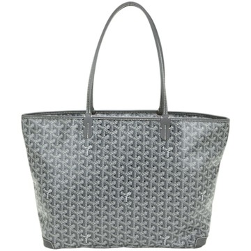 GOYARD Artois MM 中款 高雅得防水圖騰帆布肩背拉鍊托特包(深灰)
