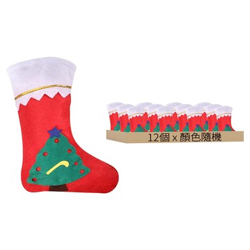 可愛聖誕襪  大(36 x 23cm)  顏色隨機  1組