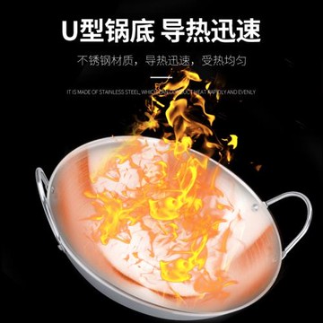 廚易達CD 不銹鋼鍋仔 鋼鍋雙耳鍋酒精爐卡式爐煤氣灶通用干鍋火鍋