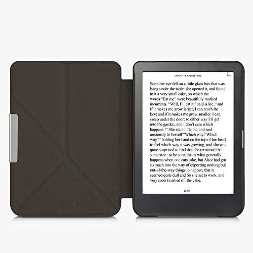 kwmobile カバー 対応: Kobo Clara HD ケース 電子リーダー PUレザー 電子書籍 保護ケース 深緑色