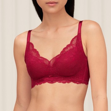 自在貼合系列 蕾絲透氣包覆無鋼圈內衣 自信紅