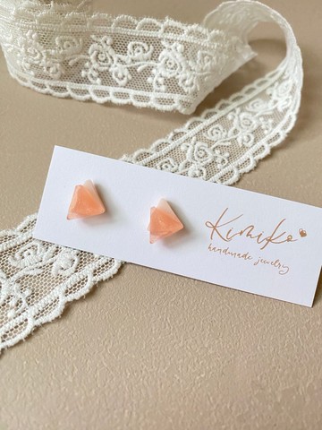 三角幾何雙色氣質耳環 不鏽鋼耳針 led/uv膠飾品