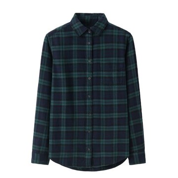 2025新款女裝法蘭絨襯衫女長袖全棉磨毛寬松韓版格子襯衫早秋百搭