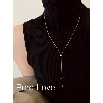 Pure Love樂芙 / 正韓 鈦鋼【L316醫療鋼】G0036簡約蛇骨抽拉式長項鏈 毛衣鏈 / 金 銀