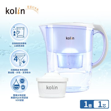 kolin 歌林 四重精濾濾水壺 3.8L (含1芯/適用Brita)(白色)