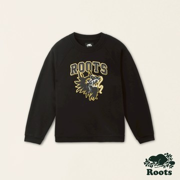 【Roots】 女裝-舞龍新春系列 毛圈布寬版圓領上衣