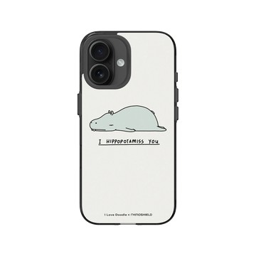 iPhone 16 Clear (相機按鈕) 酷墨灰 - ilovedoodle (Lim Heng Swee) - I Hippopotamiss You 河馬