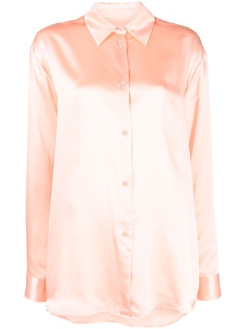 Holzweiler - straight-point collar silk shirt - women - Silk - XS - Pink