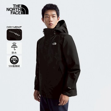 【1/5 快閃價】男款黑色防水透氣保暖連帽羽絨內裡三合一外套｜81QSJK3