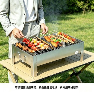 戶外野營燒烤架便攜燒烤爐燒烤烤肉架烤爐烤肉爐便攜式家庭拼裝