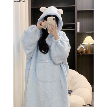 超實惠臘 女睡袍 睡衣 家居服可愛少女軟萌睡袍女冬季新款珊瑚絨加絨加厚保暖睡衣休閒家居服