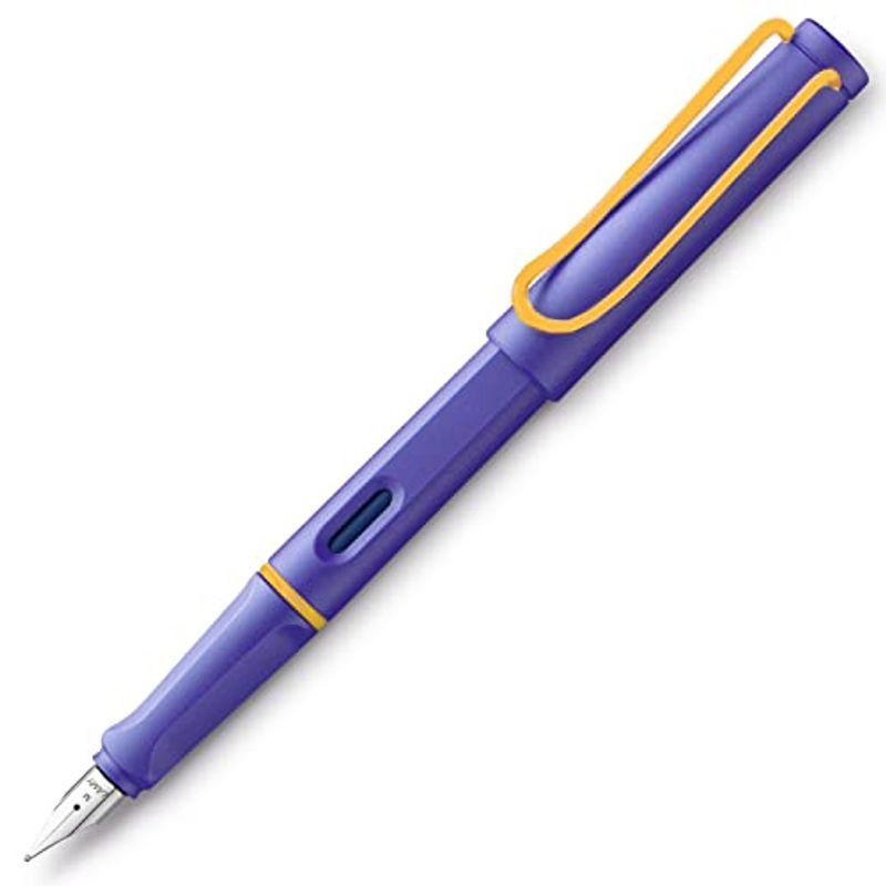 LAMY ラミー 万年筆 EF 極細字 サファリ カラークリップ ヴァイオレット L21VTM-EF 両用式 黄色クリップ 限定 正規輸入品