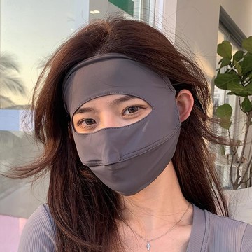 台灣出貨+免運 夏季防曬防紫外線面罩 涼感口罩 冰絲涼感騎行開車遮全臉 臉基尼面罩 戶外運動涼感口罩 防曬口罩