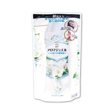 P&G 日本 Lenor-衣物持久留香長效12週芳香顆粒香香豆-白茶花香(白綠袋)415ml/補充包