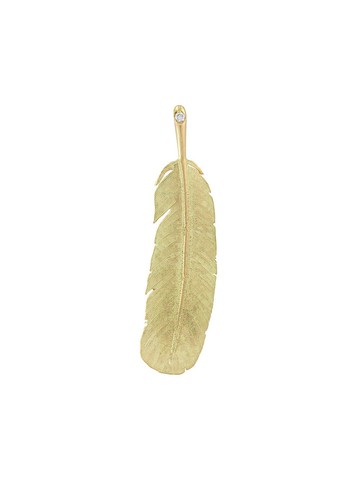 Wouters & Hendrix Gold - 18kt gold Feather diamond earring - women - 18kt Yellow Gold - One Size - Metallic