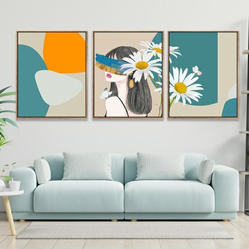 diy數字油畫手繪填色三拼油彩畫客廳臥室三聯裝飾畫【不二雜貨】