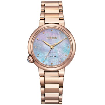 CITIZEN L系列光動能珍珠母貝時尚腕錶30mm/EM0917-81Y