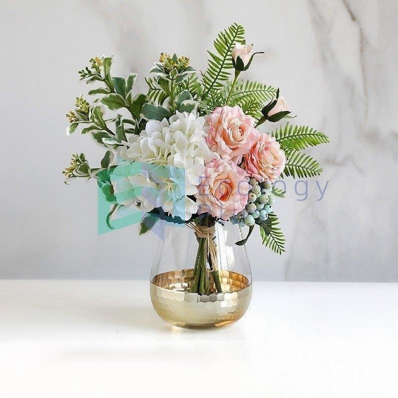 引越し祝い 造花 花瓶 造花付き花瓶 インテリア ブーケ 一輪挿し 大きな ガラス 北欧 大きい 白 花束 通販 Lineポイント最大get Lineショッピング