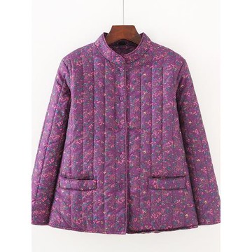 老太太輕薄小棉襖中老年人冬裝女款花棉衣媽媽冬季羽絨棉內丹棉服