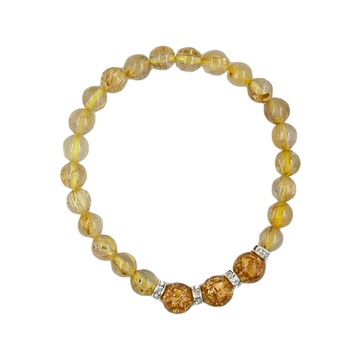 金箔晶鑽鈦晶圓珠 水晶手鍊 台灣製造  5g