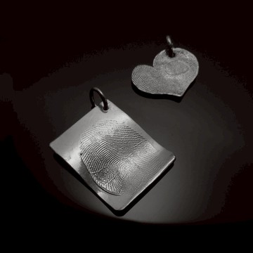 指紋印記系列 / 指紋波浪方形墜 / 925銀 / 客製化