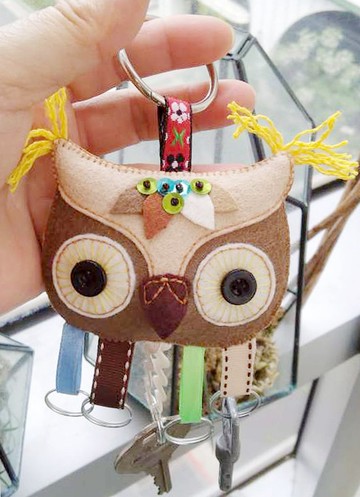 Key Holder 鑰匙圈 - 棕系貓頭鷹