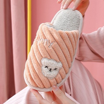 女士秋冬季踩屎感棉拖鞋新款居家用室內防滑卡通可愛情侶拖鞋